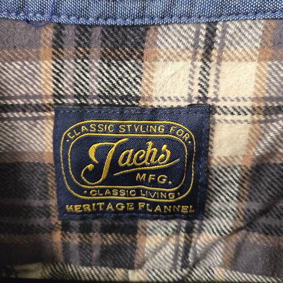 Jachs Heritage Men's Long Sleeve 100% Cotton Flannel Button-Up, Size XXL - Picture 4 of 10